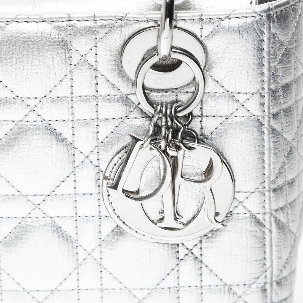 Dior Handbag Lady Cannage Metallic