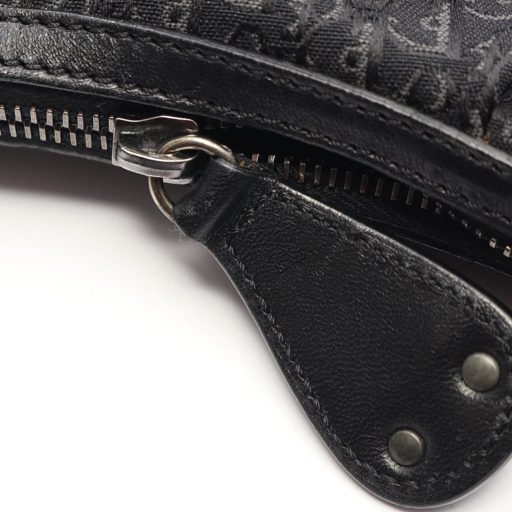 Dior Shoulder Bag Black Canvas Leather Trotter