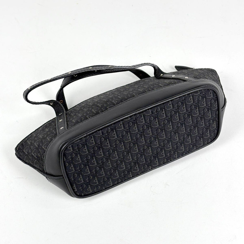 Dior Trotter Pattern Handbag Street Chic Logo Canvas Black