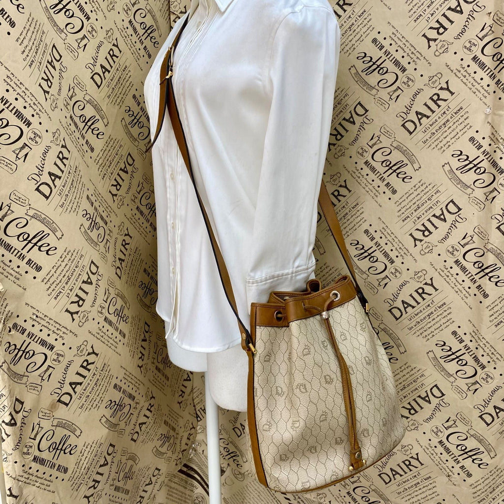 Dior Shoulder Bag Drawstring Honeycomb White