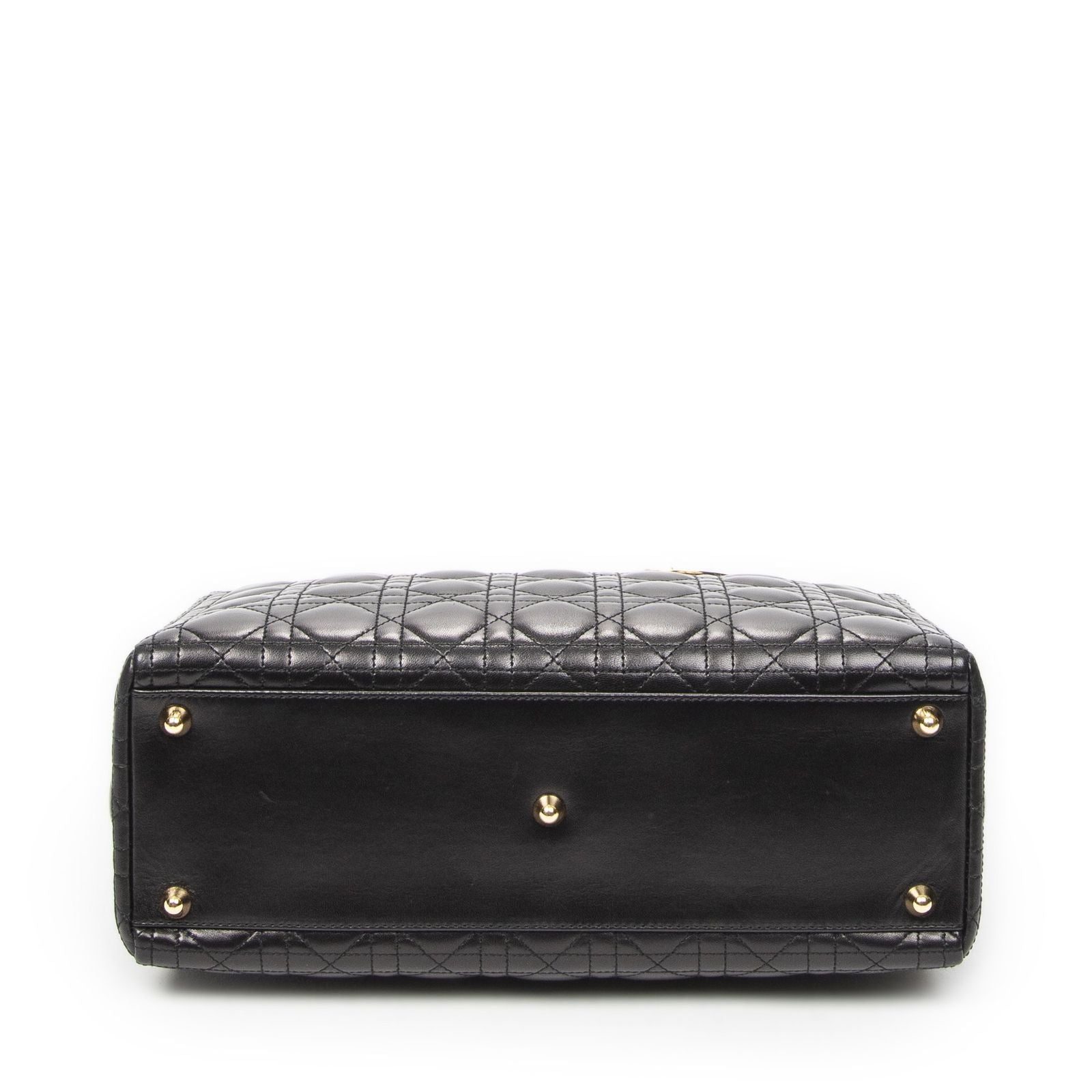 Dior Large Lady Dior Zip Black Canada Lambskin Leather Handbag