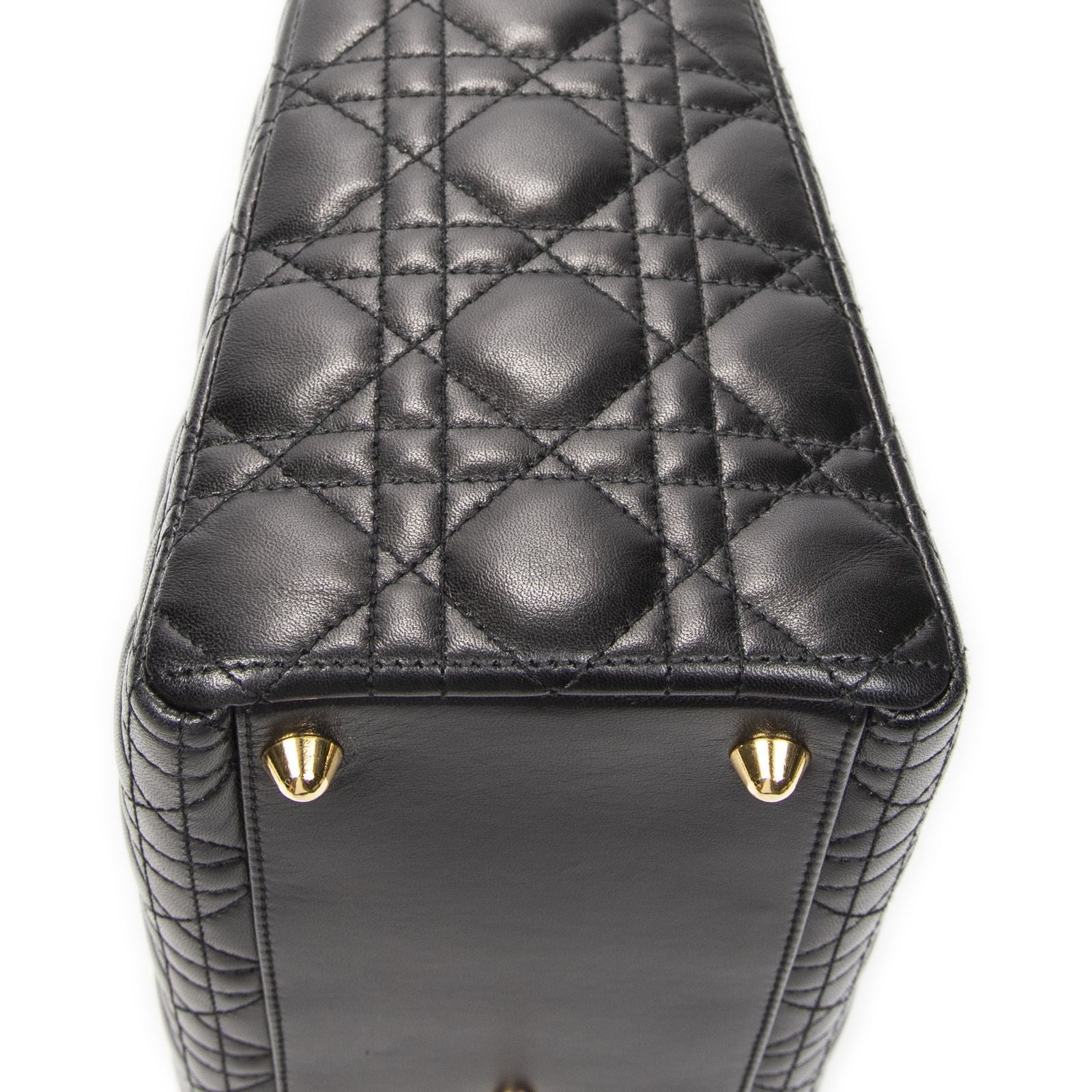 Dior Large Lady Dior Zip Black Canada Lambskin Leather Handbag
