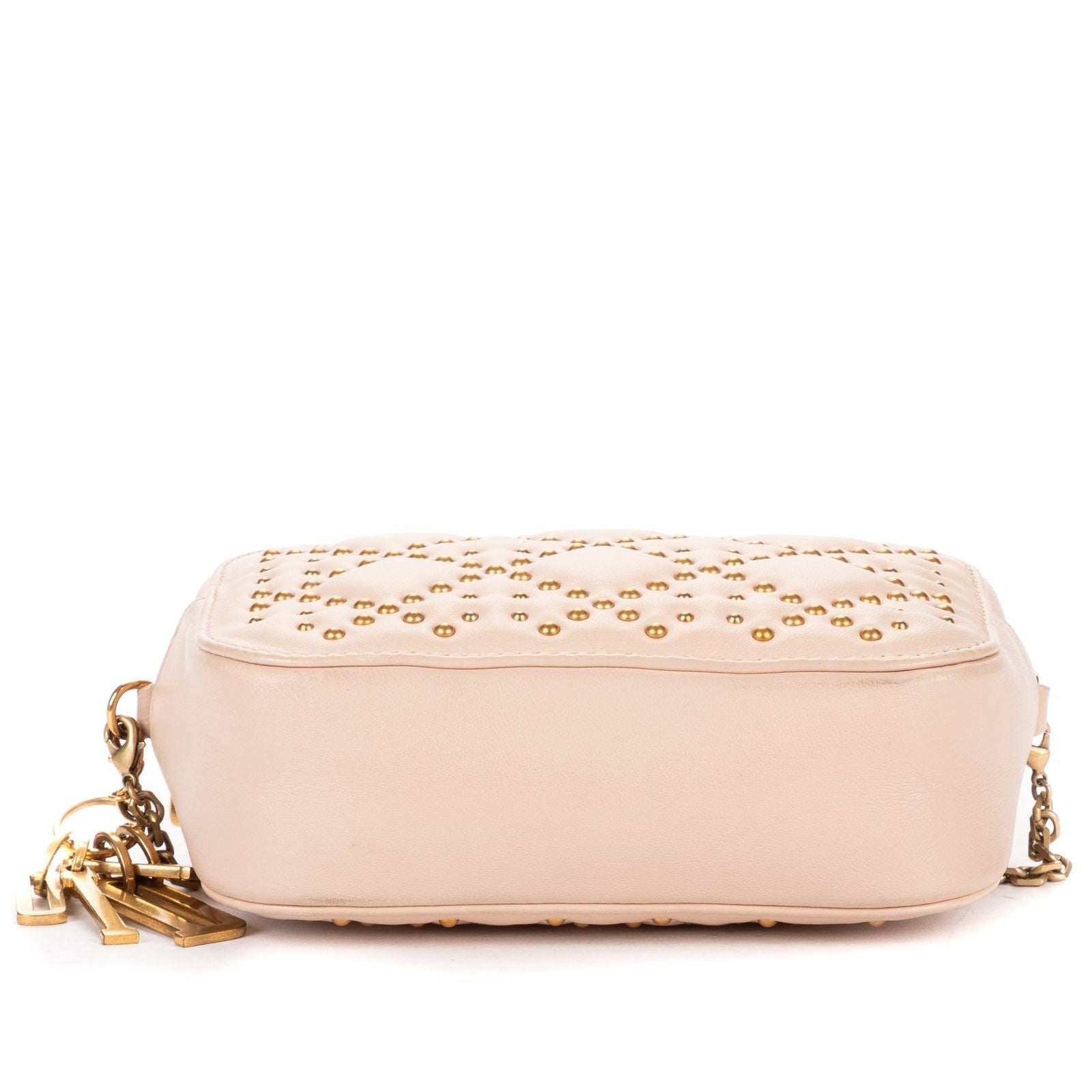 Dior Mini Studded Lady Dior Pink Cannage Leather Handbag