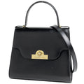 Dior Logo Handbag 2-Way Leather Black