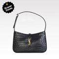 YSL Croc-Embossed The 5 to 7 Hobo Bag