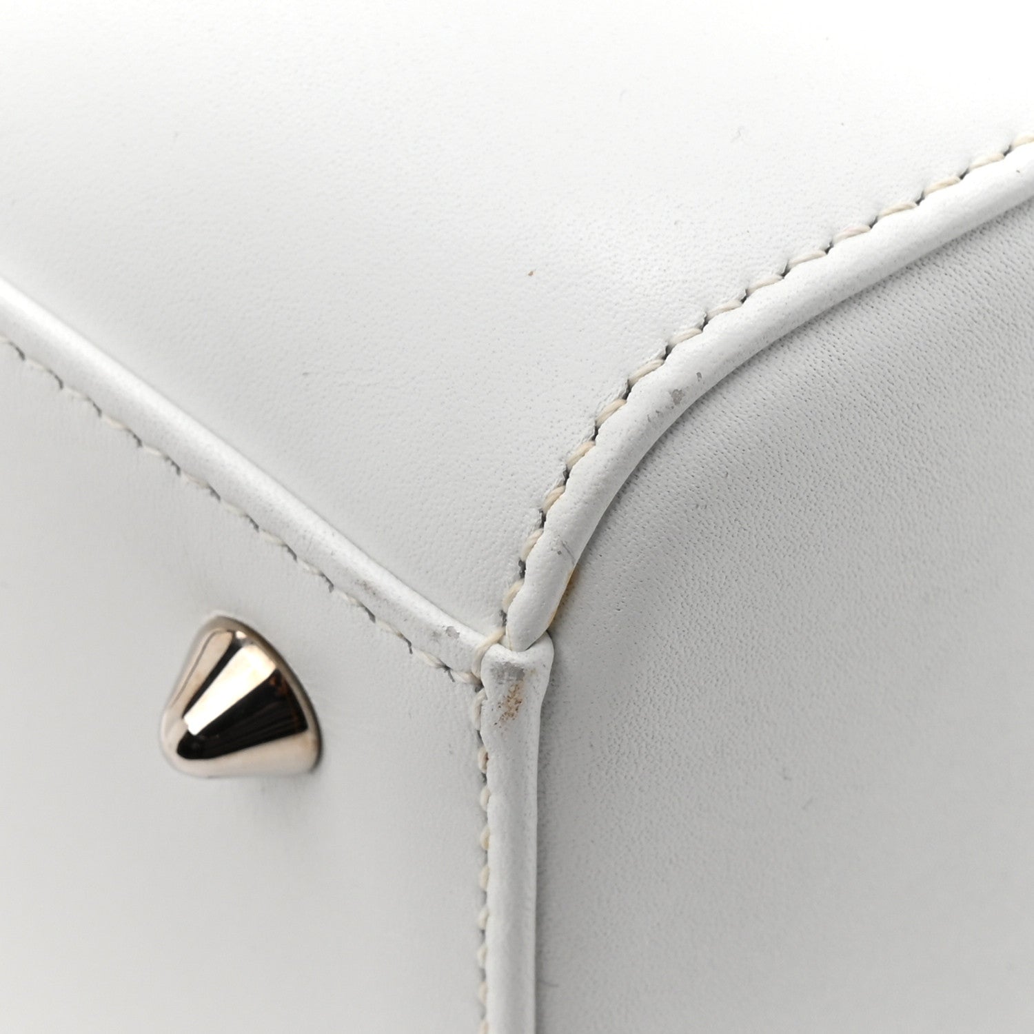 Calfskin Patch Embellished Medium Lady Dior White
