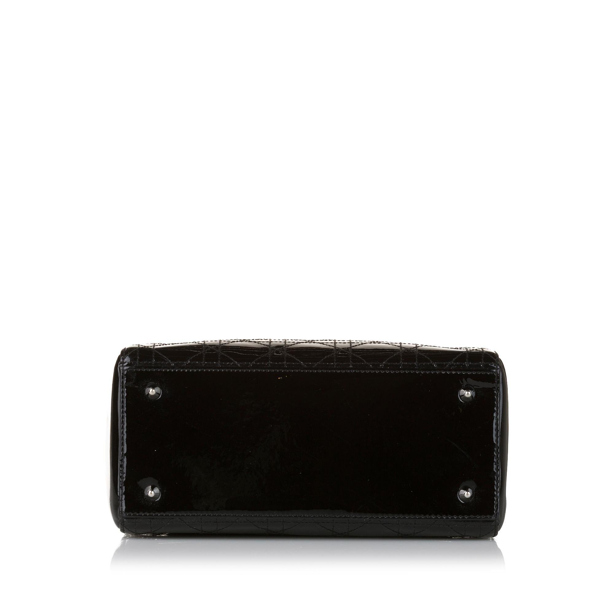 Dior Cannage Stitch Dior Patent Leather Handbag (SHG-a9Bh5T)