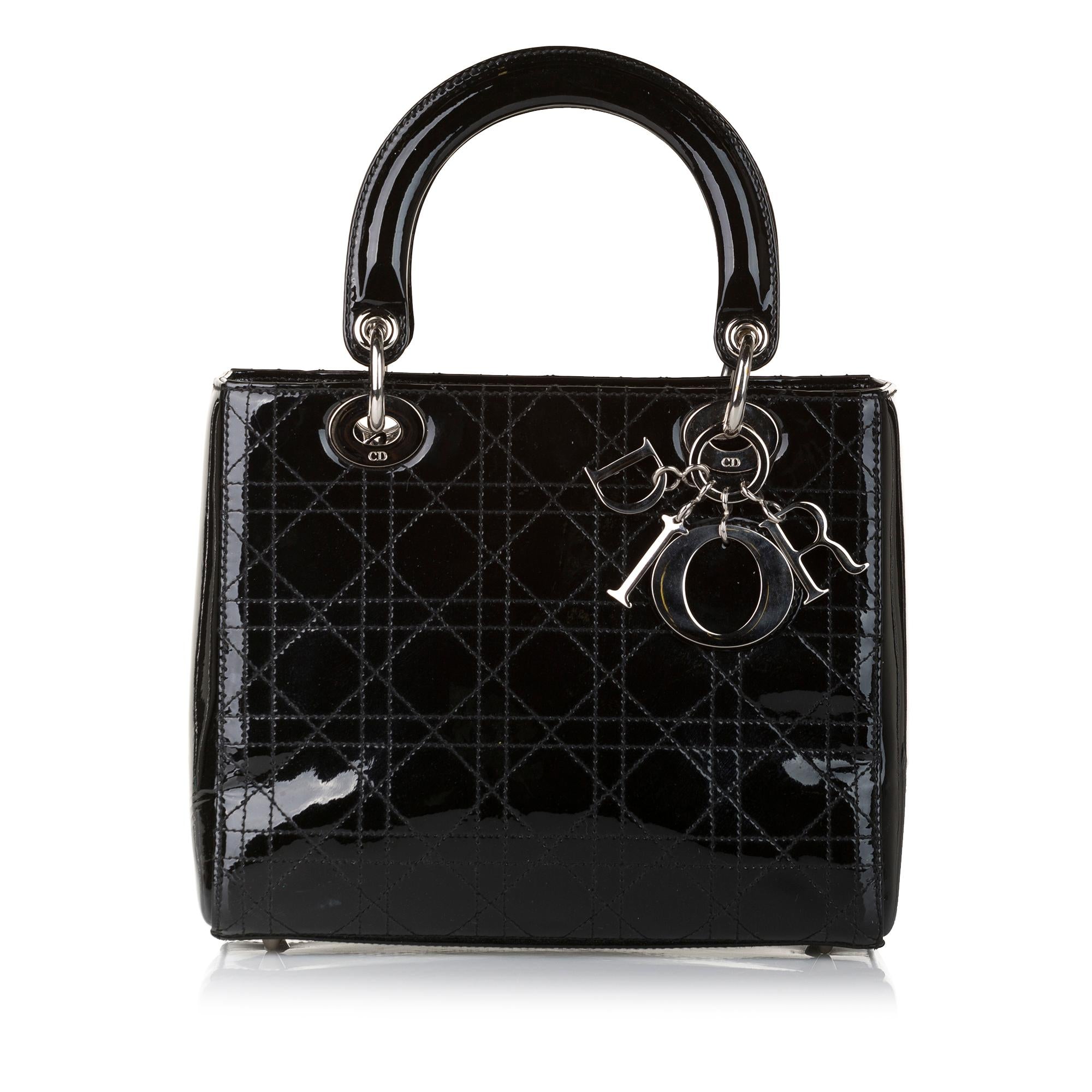 Dior Cannage Stitch Dior Patent Leather Handbag (SHG-a9Bh5T)