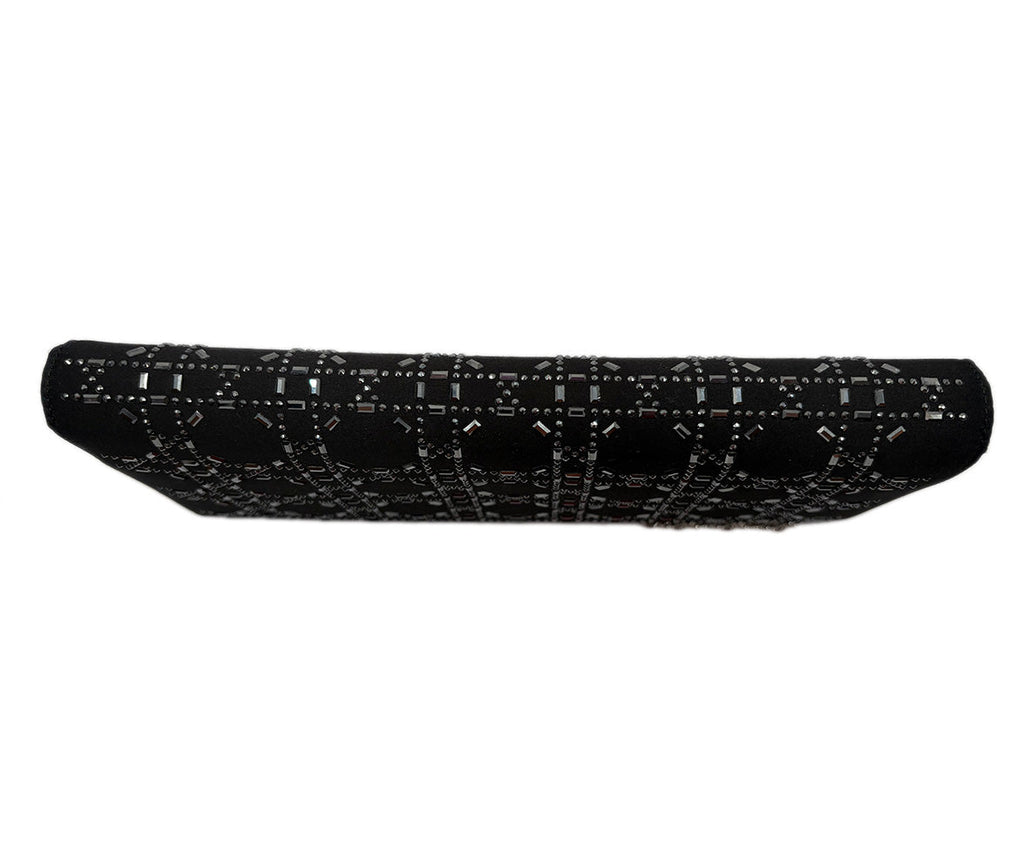 Christian Dior Black Crystal Cannage Clutch