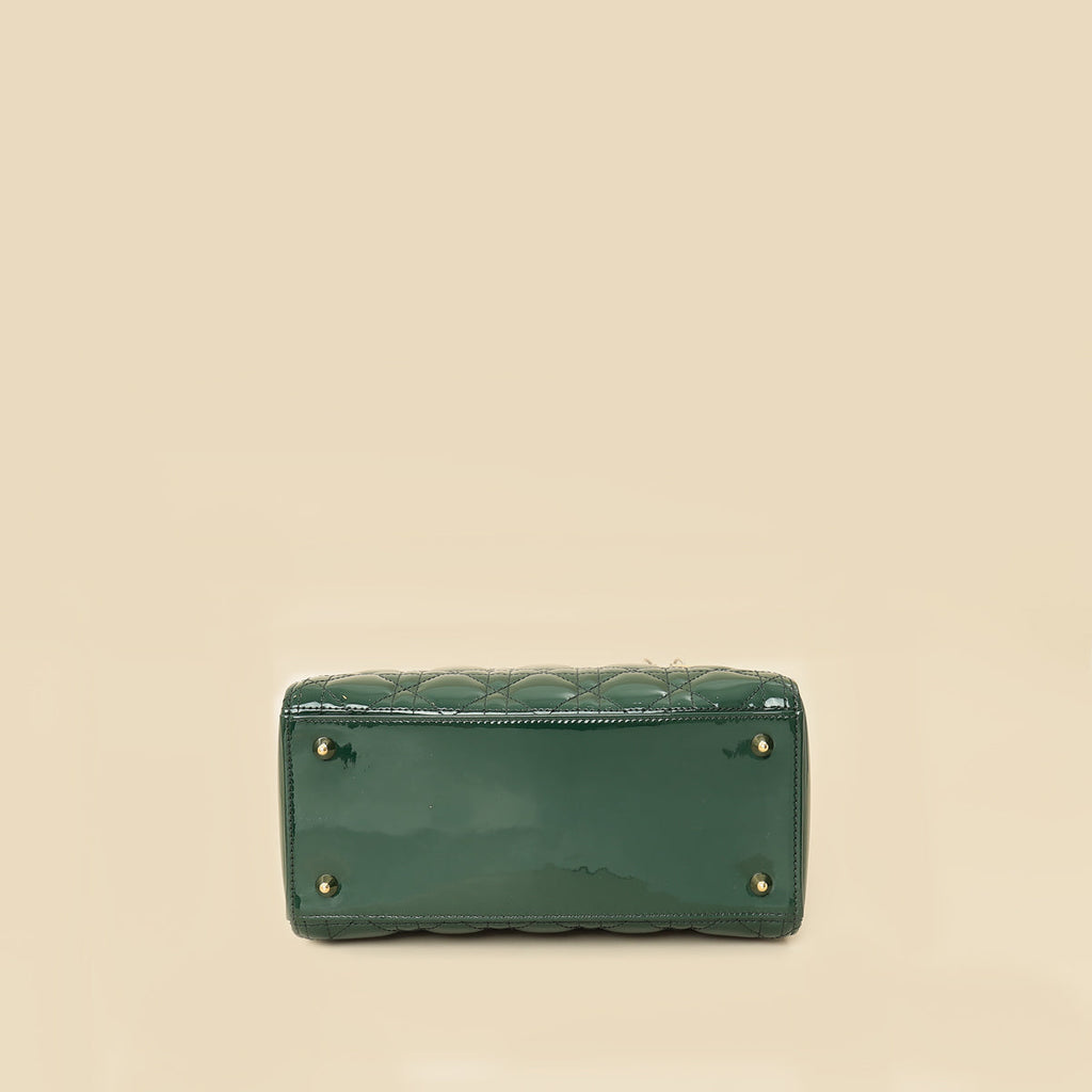 Dior Lady Dior Leather Handbag Green