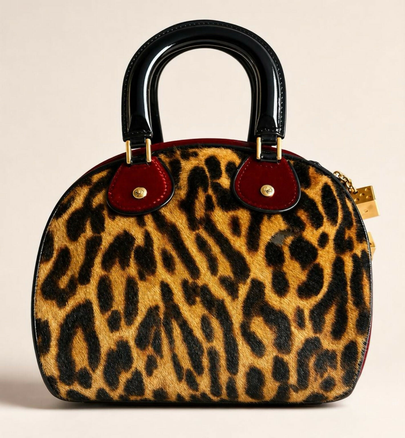 RARE MINI VINTAGE CHRISTIAN DIOR 2004 LEOPARD CHEETA DICE GAMBLER BAG GHW