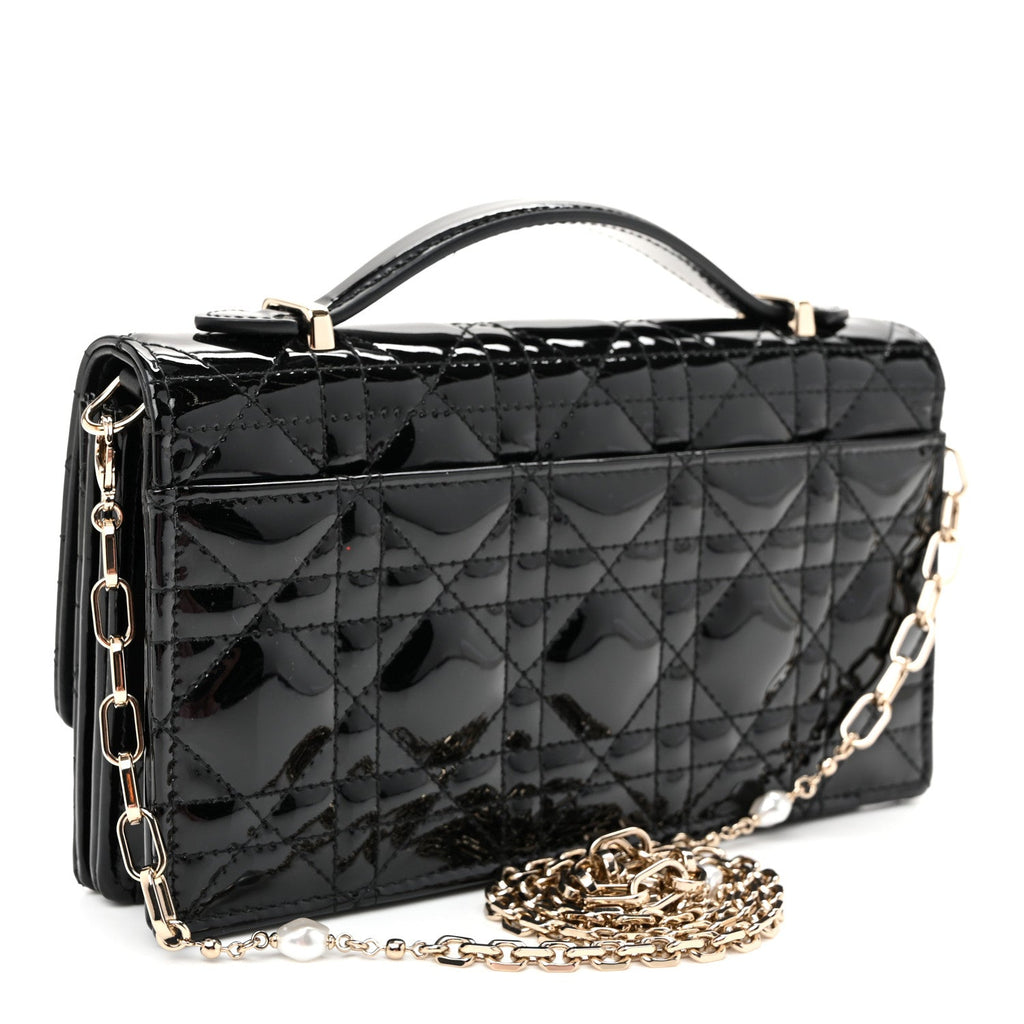 Patent Cannage Mini My Dior Bag Black