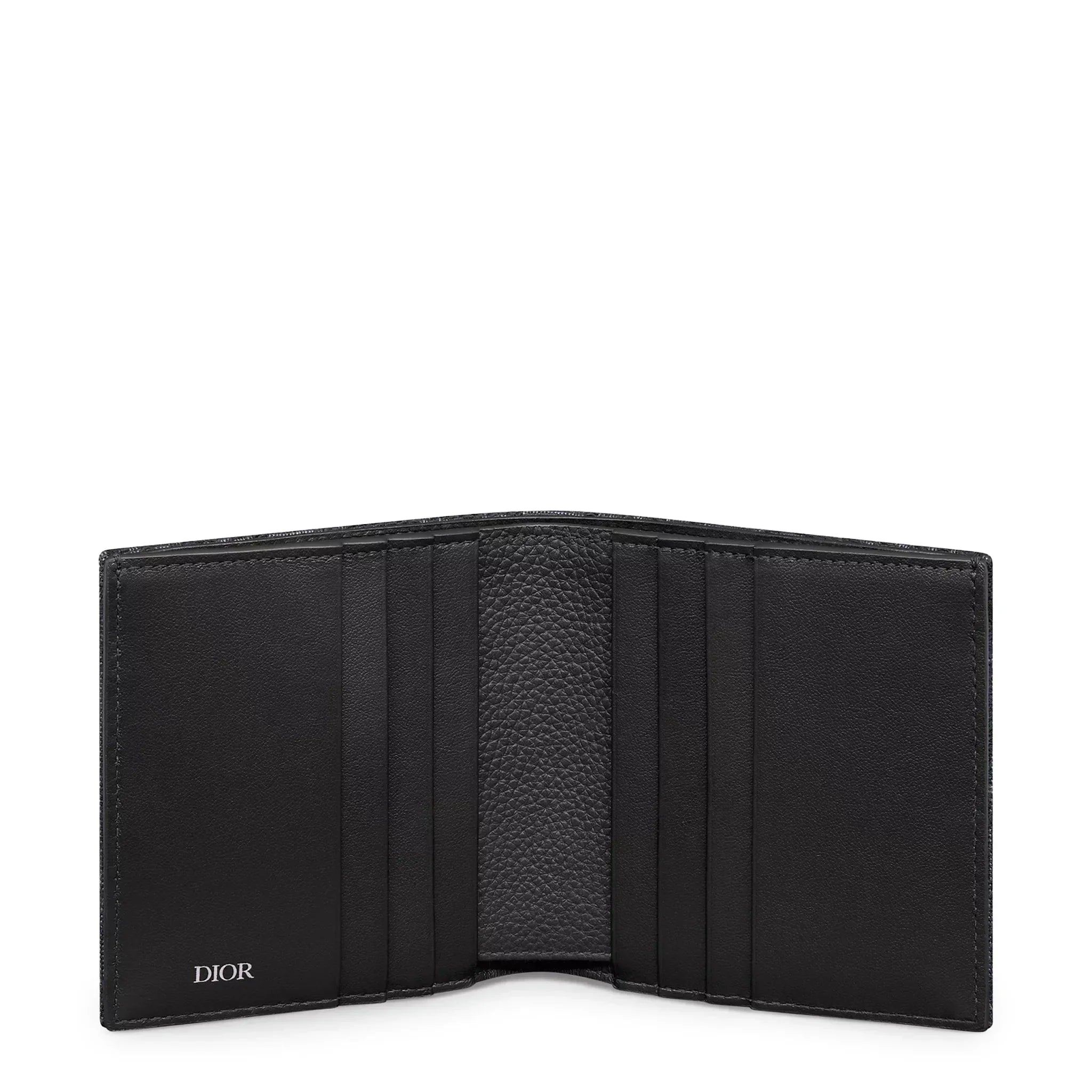 Dior Oblique Jacquard Black Vertical Bifold Wallet