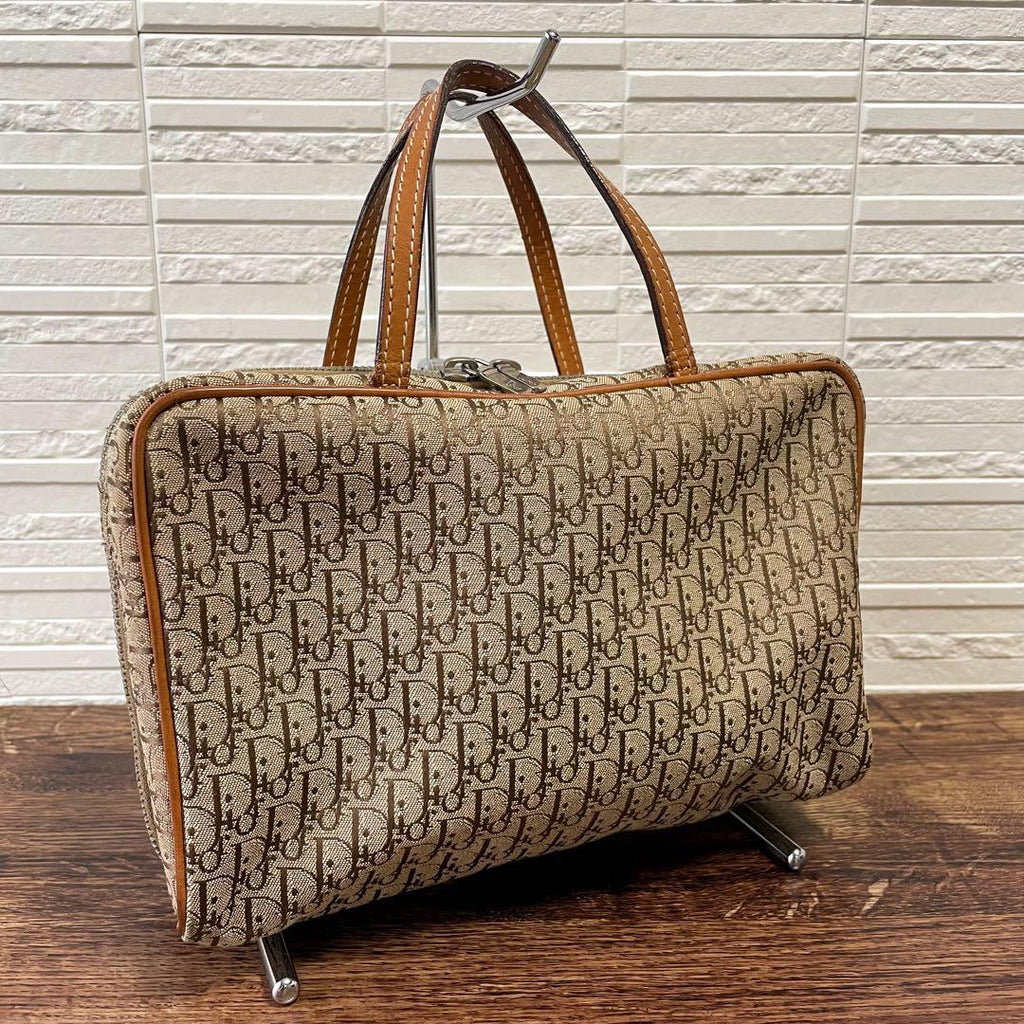 Dior Trotter Canvas Hand Bag Boston Brown
