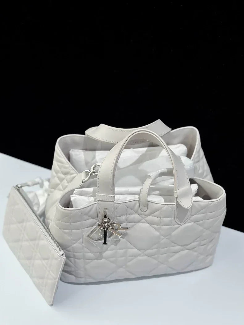 Dior Toujours Medium Soft Grey, with Silver hardware